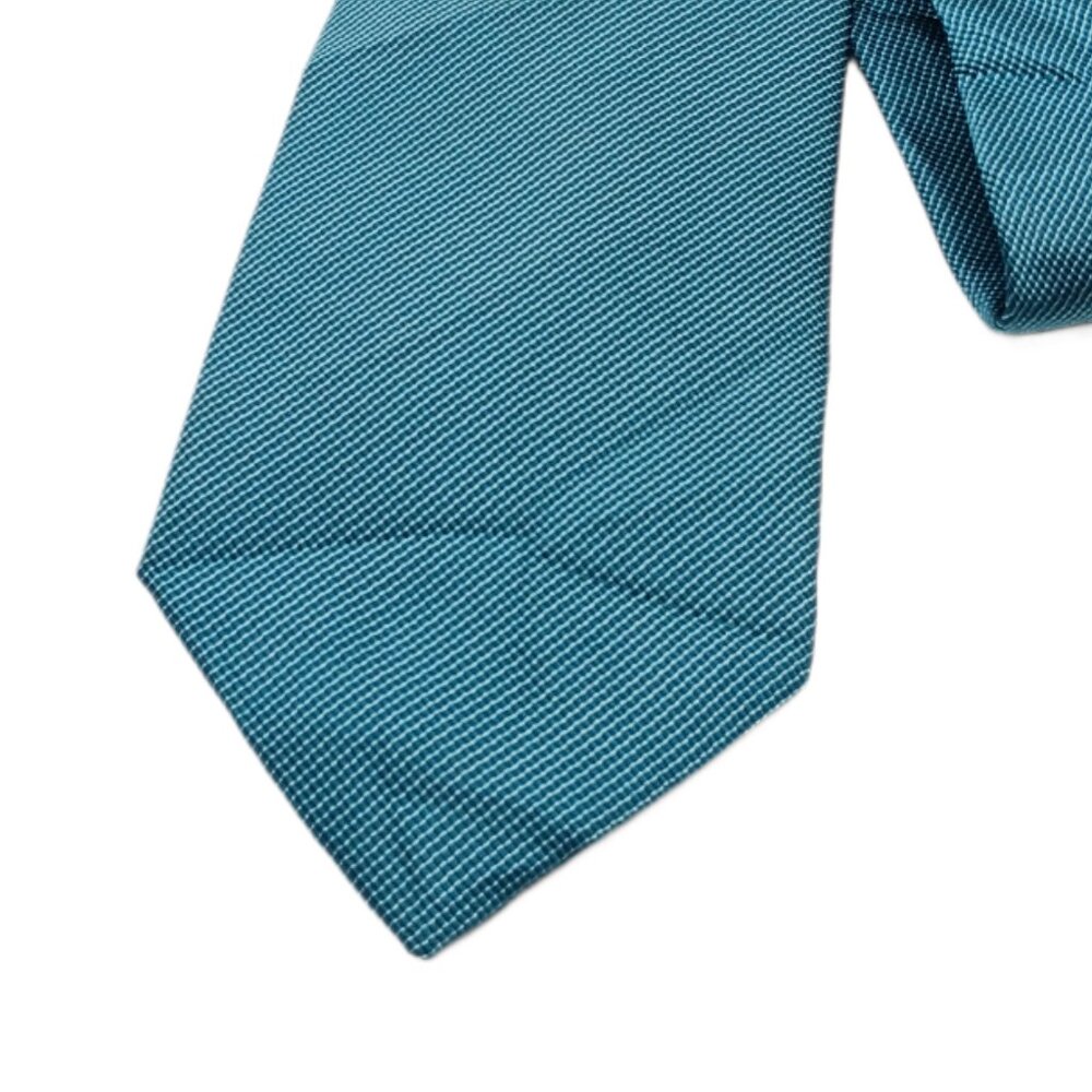 Kenneth Roberts Platinum Silk Tie Men’s 61” Solid Woven Teal Soft Feel Classic